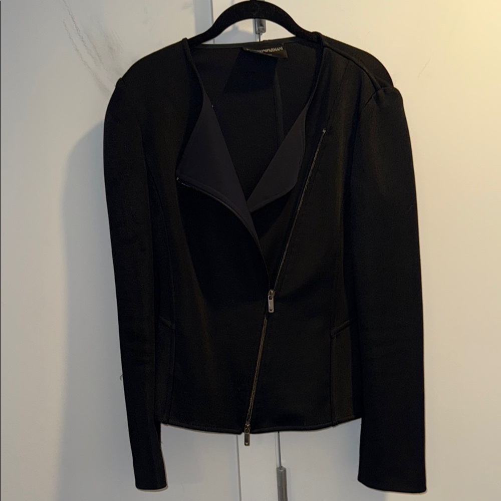 Emporio Armani Sleek Black Zip Blazer jacket *NEW*